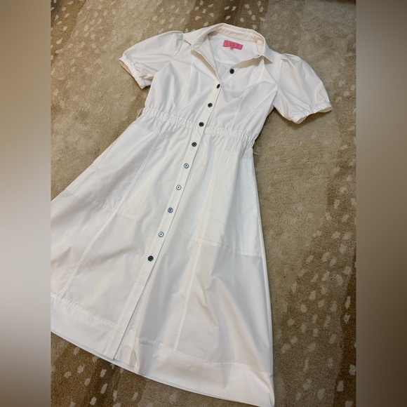 LDT white button down belt loop maxi dress women’s size 4 - Picture 4 of 9